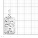 Серебряная прямоугольная подвеска  Подвеска,Кулон,Оберег,Нательная иконка,Нательный образок,Серебро,с вставкой Без вставок,РОССИЯ