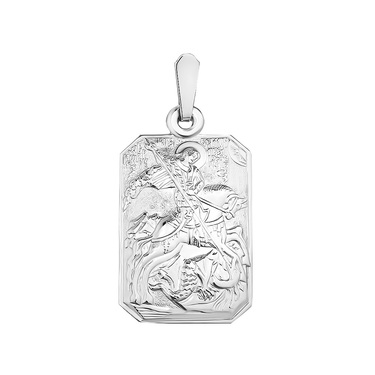 Серебряная прямоугольная подвеска 