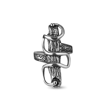 Крупное серебряное женское кольцо 