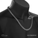 Серебряная мужская цепь, плетение Рамзес, чернение, ширина 9 мм Цепочка на шею,Серебро,с замком Карабинный,РОССИЯ
