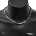 Серебряная мужская цепь, плетение Рамзес, чернение, ширина 9 мм Цепочка на шею,Серебро,с замком Карабинный,РОССИЯ