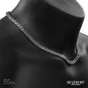 Серебряная мужская цепь, плетение Рамзес, чернение, ширина 9 мм Цепочка на шею,Серебро,с замком Карабинный,РОССИЯ
