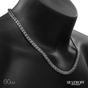 Серебряная мужская цепь, плетение Рамзес, чернение, ширина 9 мм Цепочка на шею,Серебро,с замком Карабинный,РОССИЯ