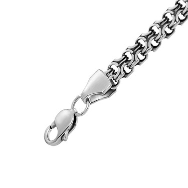 Серебряная мужская цепь, плетение Рамзес, чернение, ширина 9 мм