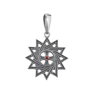 Серебряная двусторонняя подвеска 