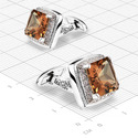 Запонки,Серебро,с вставкой Раухтопаз Коричневый цвета,РОССИЯ