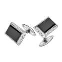 Запонки,Серебро,с вставкой Черная цвета,РОССИЯ