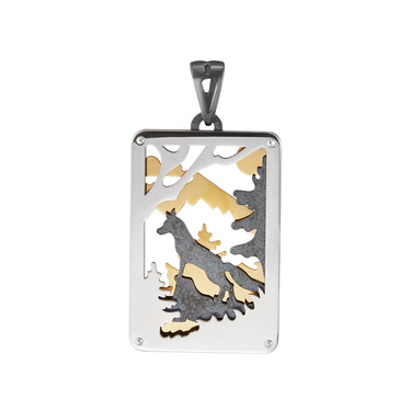 Серебряная трехслойная подвеска в стиле оригами 