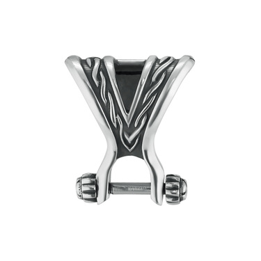 Серебряный переходник с толстой/широкой цепи на кулон/крест, средний, чернение