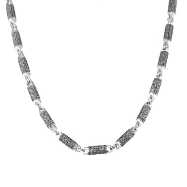 Серебряная мужская цепь, плетение Персидское с узором, ширина 0,45 см