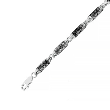 Серебряная мужская цепь, плетение Персидское с узором, ширина 0,45 см