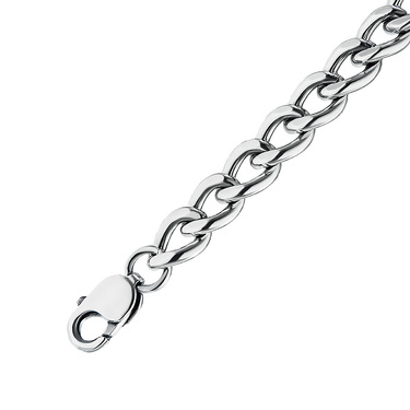 Серебряная мужская цепь, плетение Панцирь, ширина 1 см