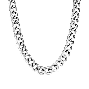 Серебряная мужская цепь, плетение Панцирь, ширина 1 см