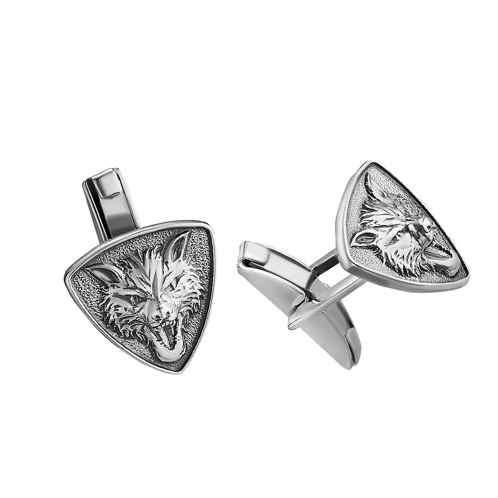 Серебряные треугольные запонки Запонки,Серебро,с вставкой Без вставок,РОССИЯ