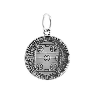 Массивная двусторонняя серебряная подвеска 