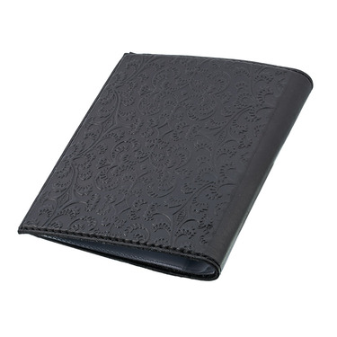 Кожаная обложка для автодокументов с серебряной вставкой 