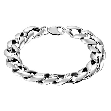 Серебряный мужской браслет, плетение панцирное, ширина 1,3 см