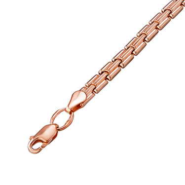 Серебряный женский браслет, плетение Ролекс, позолота, ширина 4,2 мм