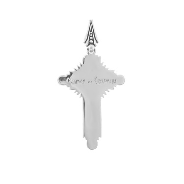 Серебряный православный крест с золотой накладкой и перламутром