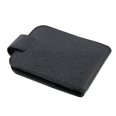 Кожаный бумажник с серебряной вставкой 