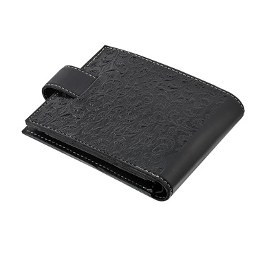 Кожаный кошелек с серебряной вставкой 