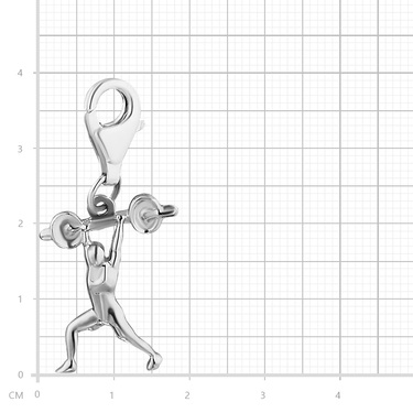Серебряная подвеска на карабине 