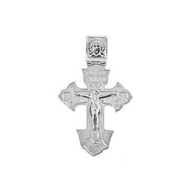 Серебряный мужской православный крест, родий