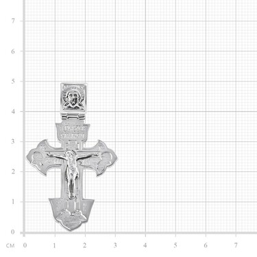 Серебряный мужской православный крест, родий