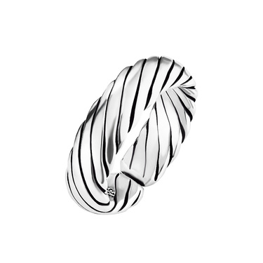 Серебряное мужское разъемное кольцо с узором 