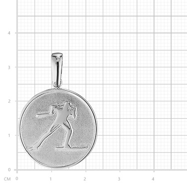 Серебряная круглая мужская подвеска 