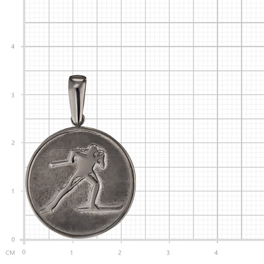 Серебряная круглая мужская подвеска 