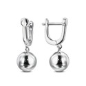 Серьги,Серебро,с вставкой Без вставок,с замком Английский,РОССИЯ