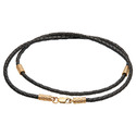 Колье,Шнурок,Гайтана,Серебро,Натуральная кожа,с вставкой Серебряная вставка Золотой цвета,с замком Карабинный,РОССИЯ