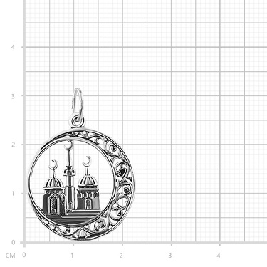 Серебряная мусульманская подвеска 