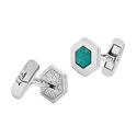 Запонки,Серебро,Камень,Натуральный камень,с вставкой Зеленая цвета,ИТАЛИЯ