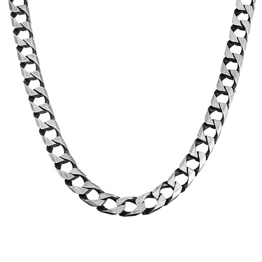Серебряная мужская цепь, плетение квадратный Панцирь, палладирование, ширина 0,9 см