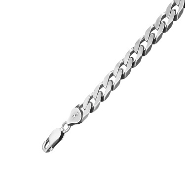 Серебряная мужская цепь, плетение Панцирь, чернение, ширина 7 мм