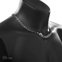 Серебряная мужская цепь, плетение Двойной Ромб, чернение, ширина 0,9 см Цепочка на шею,Серебро,с замком Карабинный,ИТАЛИЯ