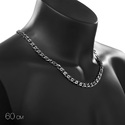 Серебряная мужская цепь, плетение Двойной Ромб, чернение, ширина 0,9 см Цепочка на шею,Серебро,с замком Карабинный,ИТАЛИЯ