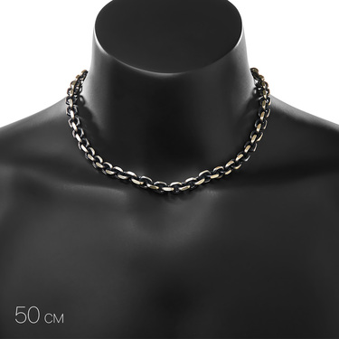 Серебряная мужская цепь, плетение Якорь, палладирование, ширина 0,8 см