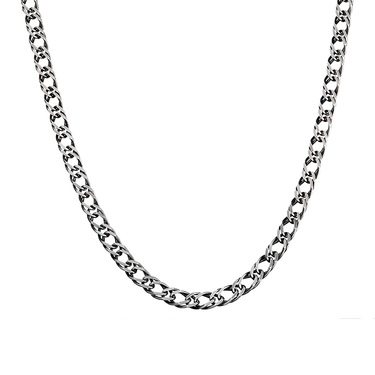 Серебряная мужская цепь, плетение Двойной Ромб, чернение, ширина 4,4 мм