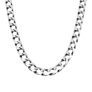 Серебряная мужская цепь, плетение квадратный Панцирь, чернение, ширина 0,9 см