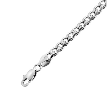 Серебряный мужской браслет, плетение Панцирное, в родии, ширина 4,7 мм