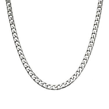 Серебряная мужская цепь, плетение Панцирь, родирование, ширина 5,2 мм