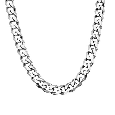 Серебряная мужская цепь, плетение Панцирь, родирование, ширина 0,9 см