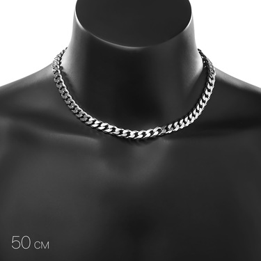 Серебряная мужская цепь, плетение Панцирь, родирование, ширина 0,9 см