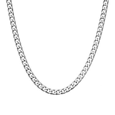 Серебряная мужская цепь, плетение Панцирь, родирование, ширина 5 мм