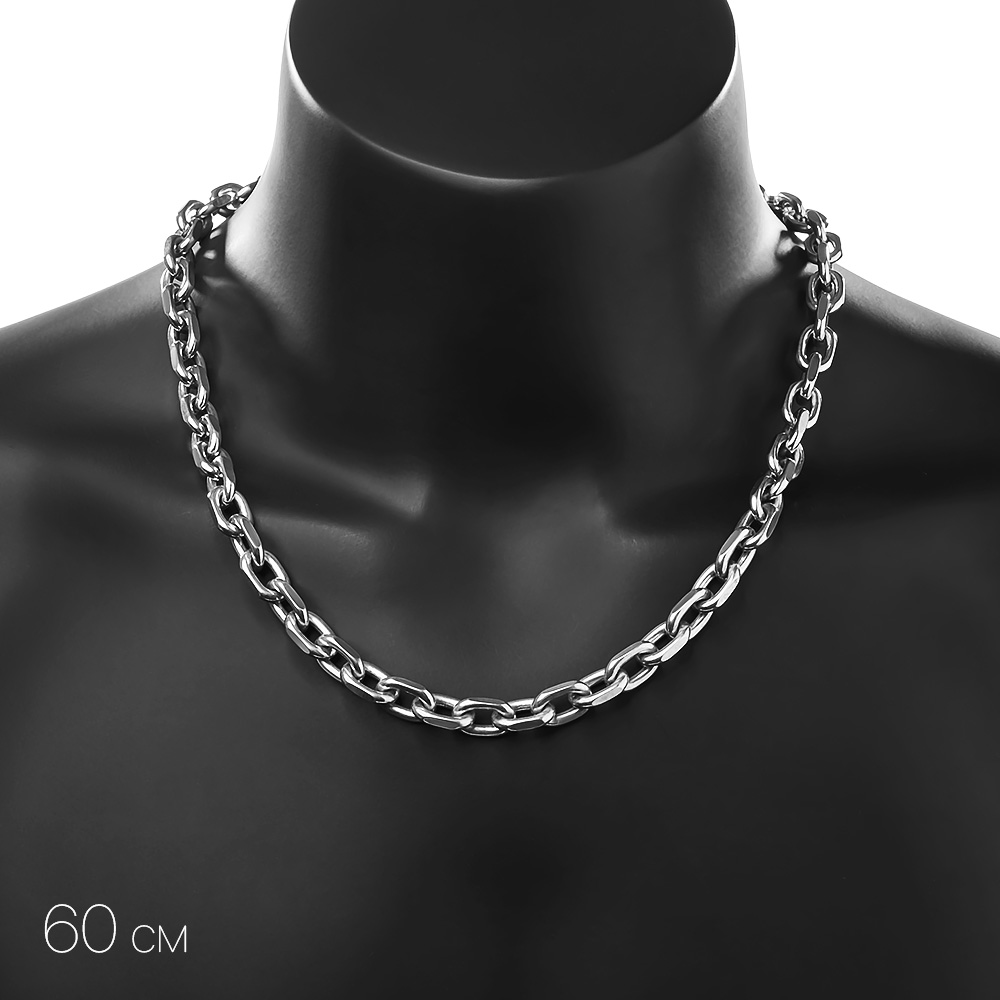 Цепочка на шею,Серебро,с замком Карабинный,ИНДИЯ