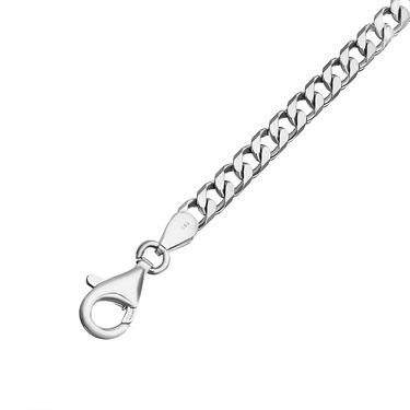 Серебряная цепь, плетение Панцирь, родирование, ширина 3,9 мм