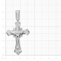 Объемный серебряный православный крест  Крест,Подвеска,Оберег,Серебро,с вставкой Без вставок,РОССИЯ